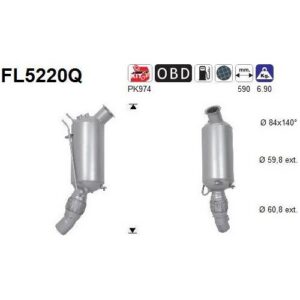 AS FL5220Q - Filtre à particules / à suie, échappement