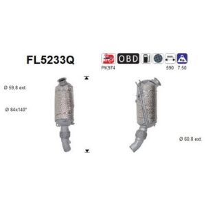 AS FL5233Q - Filtre à particules / à suie, échappement