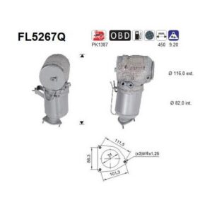 AS FL5267Q - Filtre à particules / à suie, échappement