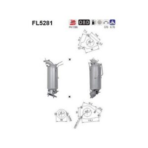 AS FL5281 - Filtre à particules / à suie, échappement