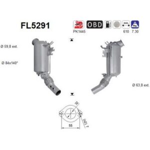 AS FL5291 - Filtre à particules / à suie, échappement