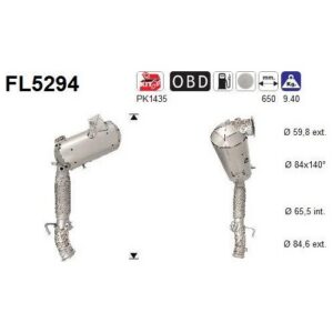 AS FL5294 - Filtre à particules / à suie, échappement