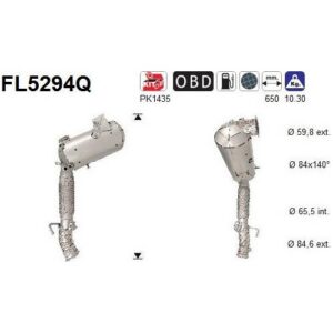 AS FL5294Q - Filtre à particules / à suie, échappement
