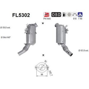 AS FL5302 - Filtre à particules / à suie, échappement