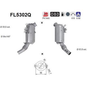 AS FL5302Q - Filtre à particules / à suie, échappement