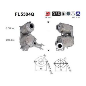 AS FL5304Q - Filtre à particules / à suie, échappement