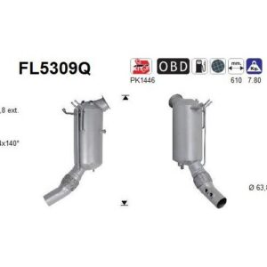 AS FL5309Q - Filtre à particules / à suie, échappement