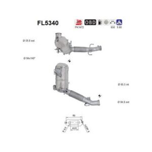 AS FL5340 - Filtre à particules / à suie, échappement