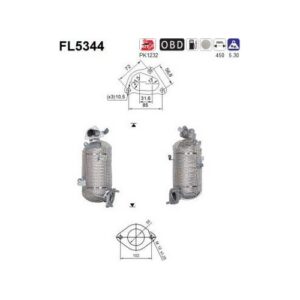 AS FL5344 - Filtre à particules / à suie, échappement