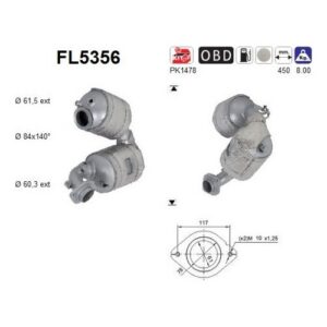 AS FL5356 - Filtre à particules / à suie, échappement