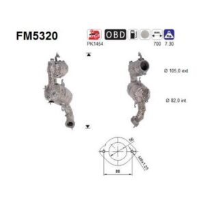 AS FM5320 - Filtre à particules / à suie, échappement
