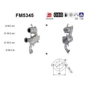 AS FM5345 - Filtre à particules / à suie, échappement