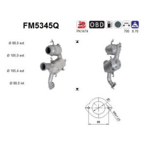 AS FM5345Q - Filtre à particules / à suie, échappement
