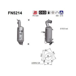 AS FN5214 - Filtre à particules / à suie, échappement