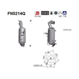 AS FN5214Q - Filtre à particules / à suie, échappement