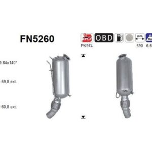 AS FN5260 - Filtre à particules / à suie, échappement