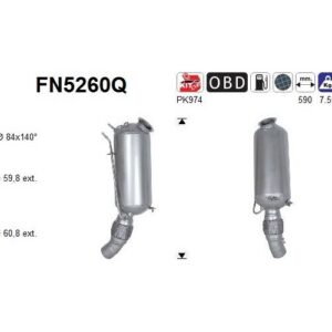AS FN5260Q - Filtre à particules / à suie, échappement