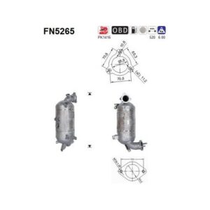 AS FN5265 - Filtre à particules / à suie, échappement