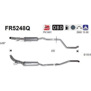 AS FR5248Q - Filtre à particules / à suie, échappement
