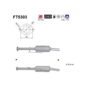 AS FT5303 - Filtre à particules / à suie, échappement